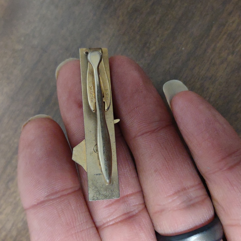 Gold and Brown Sword Fish Tie Clip - Picture 2 of 3